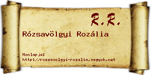 Rózsavölgyi Rozália névjegykártya